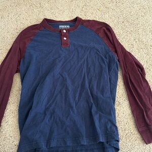 Red and Blue Long Sleeve Shirt